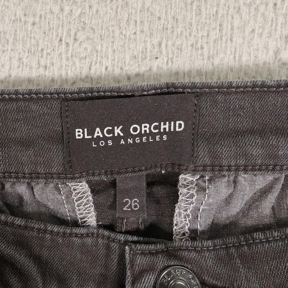 Black Orchid Camille Skinny Jogger Pants Womens 26 Cargo Zipper Hem Vintage Blac - Picture 7 of 15